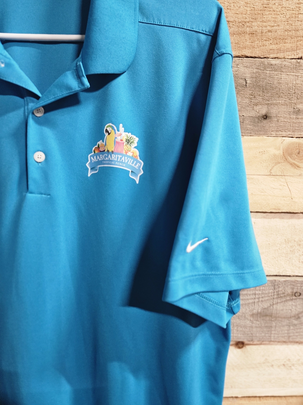 Margaritaville Teal Polo with Logo and Nike Swoosh
